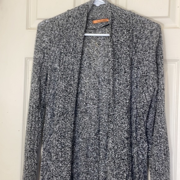 Diamond Pattern Gray Open Front Cardigan Size Large - Picture 3 of 8